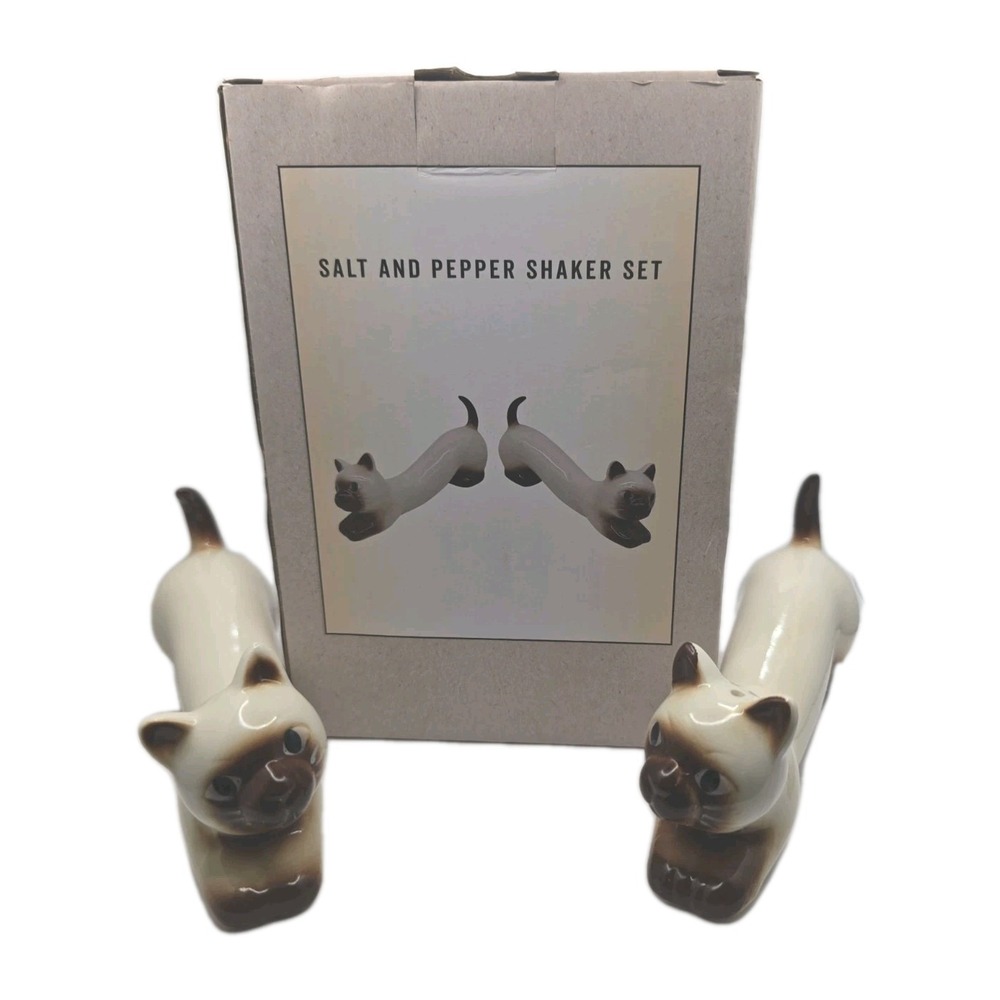 Cracker Barrel Collectables Siamese Cats 5.5" Salt & Pepper Shaker Set NIB U260